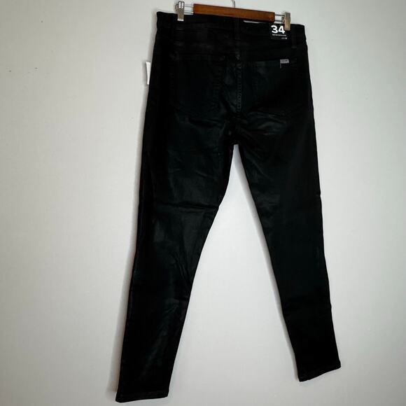 Joe's High Rise Skinny Ankle Jeans Black Coated Finish Women 34 NWT - Picture 4 of 9